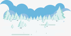 雪地树林蓝色树林雪地高清图片