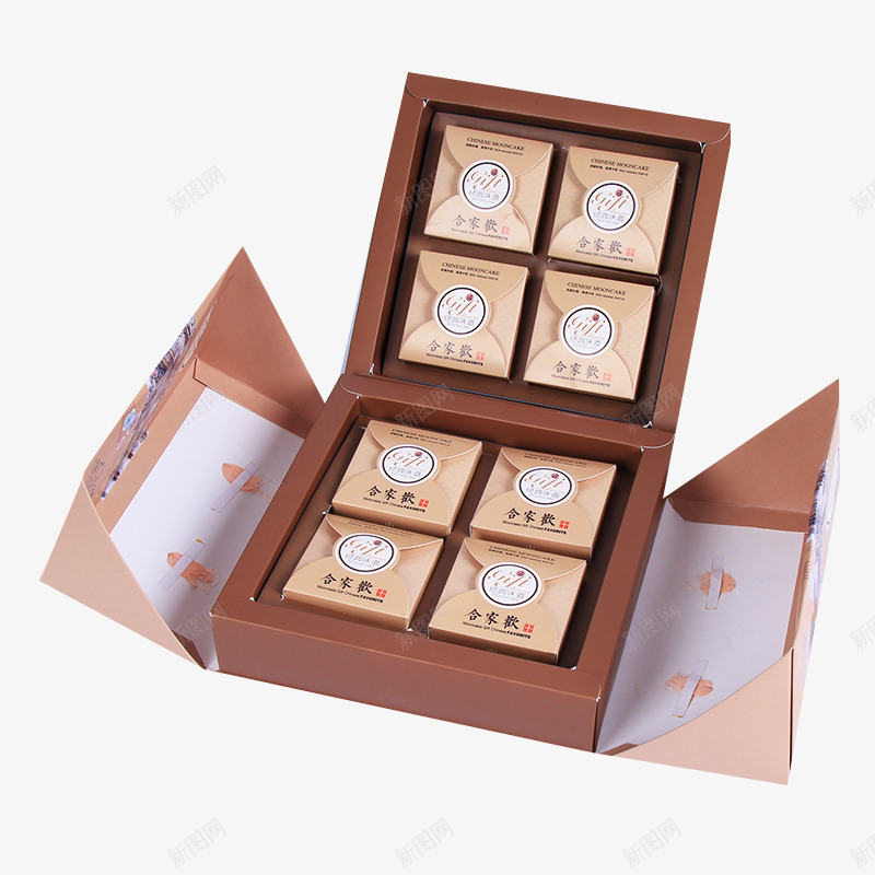 咖啡色月饼包装盒png免抠素材_新图网 https://ixintu.com 中秋月饼盒 咖啡色礼盒