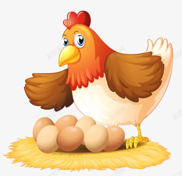 母鸡和鸡蛋png免抠素材_新图网 https://ixintu.com 小鸡妈妈 母鸡 鸡 鸡蛋