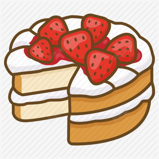 卡通草莓蛋糕png免抠素材_新图网 https://ixintu.com 卡通 甜品 草莓 蛋糕 食物