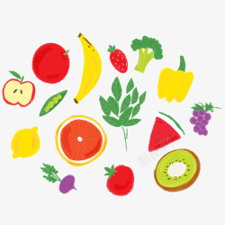 黄色西瓜瓤手绘水果高清图片