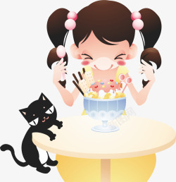 吃雪糕的小女孩吃冰淇淋的女孩高清图片