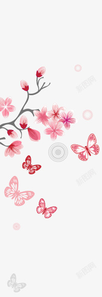 花纹条幅日式樱花花纹高清图片