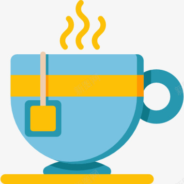 彩色咖啡杯装饰图标图标