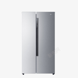 海尔冰箱银色双开门冰箱高清图片