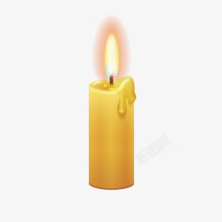 卡通点燃的蜡烛黄色蜡烛矢量图高清图片