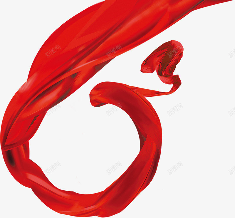 红色飘浮丝带png免抠素材_新图网 https://ixintu.com 丝带 红色 设计 飘浮