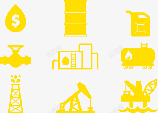 石油开采黄色图标图标