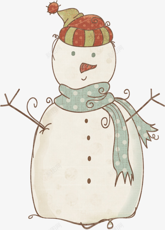 手绘简笔画雪人png免抠素材_新图网 https://ixintu.com 下雪 冬天 卡通 可爱 圣诞节 堆雪人 雪人