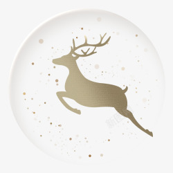 小清新圣诞素材金色唯美圣诞麋鹿高清图片