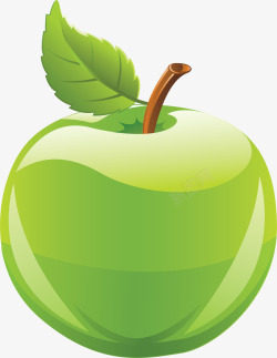 手绘青苹果食物水果绿苹果图标高清图片