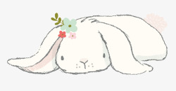趴着的兔子小清新手绘趴着的兔子兔子矢矢量图高清图片