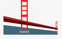 美国旧金山金门大桥矢量图素材