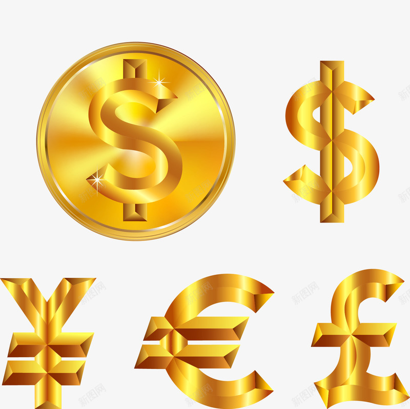 金色货币标志珐琅png免抠素材_新图网 https://ixintu.com 珐琅 货币标志 金色