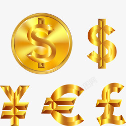 金色货币标志珐琅素材