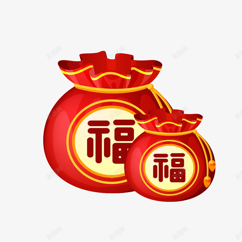 红色创意福袋png免抠素材_新图网 https://ixintu.com 创意 红色 红色福袋 红色袋子 袋子