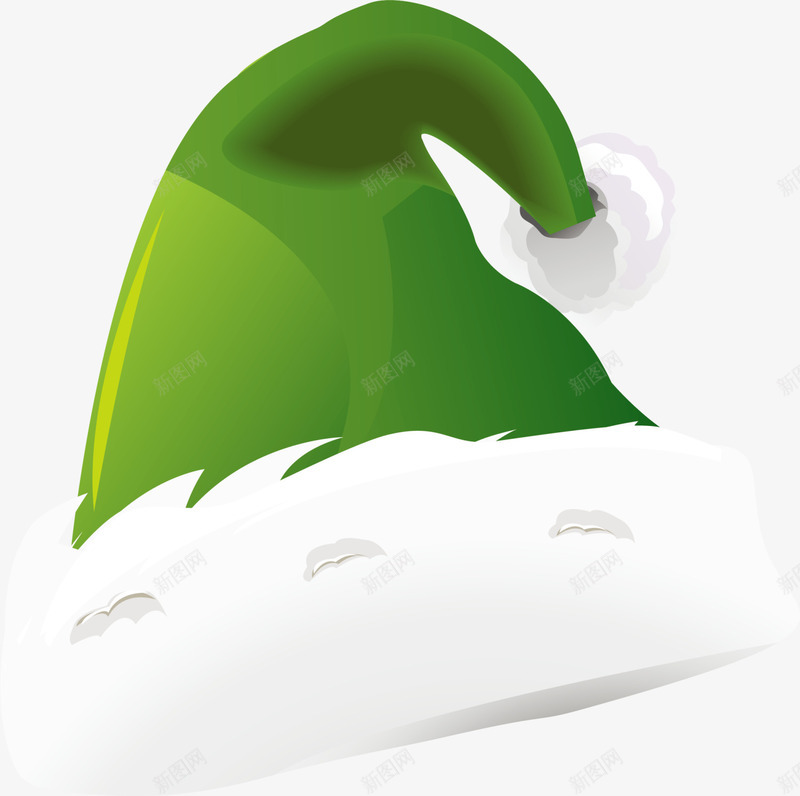 圣诞节绿色圣诞帽png免抠素材_新图网 https://ixintu.com 冬季圣诞帽 圣诞节帽子 寒冷冬天 温暖圣诞帽 白色毛球 绿色圣诞帽