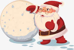 狂欢圣诞夜圣诞老人雪球矢量图高清图片