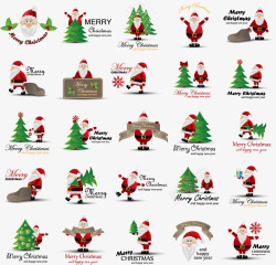 20个20个卡通圣诞老人图标矢量图高清图片