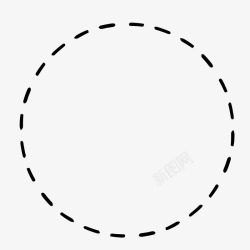 矢量虚线圆黑色手绘的虚线圆图标高清图片