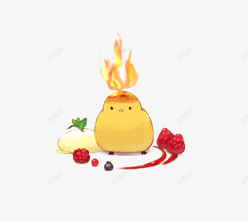 鲜奶草莓塔小鸡png免抠素材_新图网 https://ixintu.com 卡通 可爱 小鸡崽 手绘 甜点 萌 蛋糕 面包 食品 食品海报插画 食物