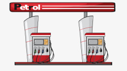 手绘加油站素材