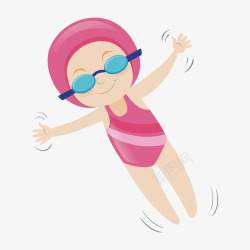 粉色的泳衣休闲游泳卡通插画矢量图高清图片