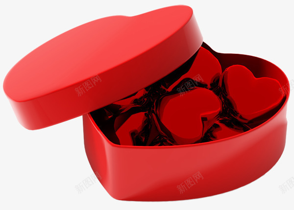 装着心形巧克力的心形盒子png免抠素材_新图网 https://ixintu.com 巧克力 盒子