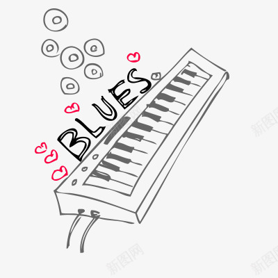 电子琴png免抠素材_新图网 https://ixintu.com 手绘嘻哈涂鸦电子琴