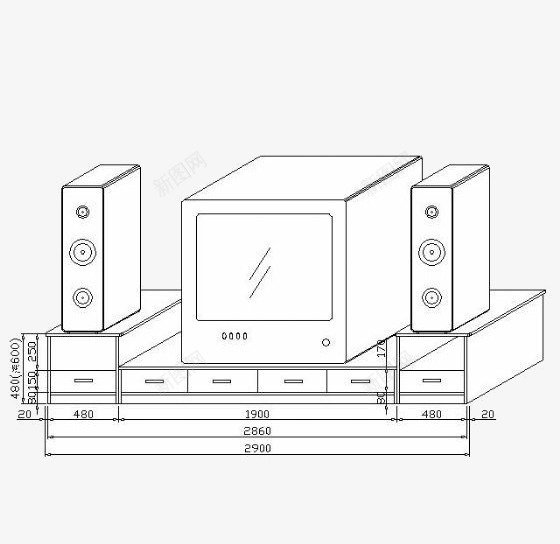 电视透视图png免抠素材_新图网 https://ixintu.com 家具 电视 线条 透视 透视线条