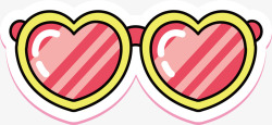 眼镜粉色粉红色爱心眼镜矢量图高清图片