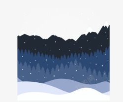 雪地免费PNG素材飘雪花的夜晚高清图片