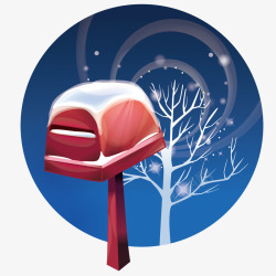 雪中的邮箱矢量图素材