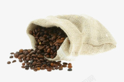 装着咖啡豆的袋子麻袋里的咖啡豆高清图片