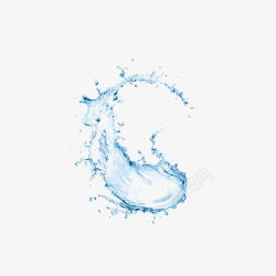 透明浅蓝水波环形素材