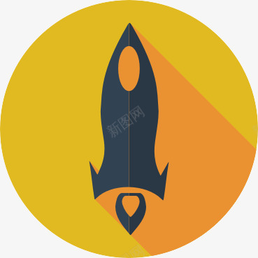 橙黄色火箭图标png_新图网 https://ixintu.com 图计 标志标设 橙黄色 火箭图标