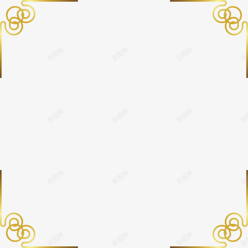 金色装饰边框矢量图ai免抠素材_新图网 https://ixintu.com 中国风 创意 卡通手绘 底纹 水彩 边框 金色 矢量图