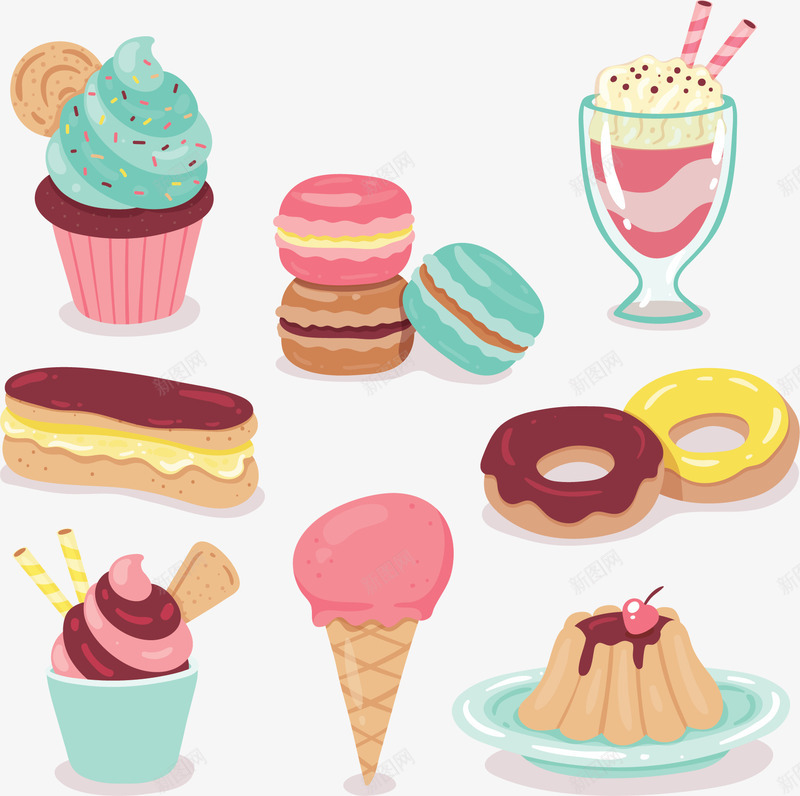 甜品店宣传美味海报png免抠素材_新图网 https://ixintu.com 冰激凌 甜品 甜品店 矢量png 蛋糕