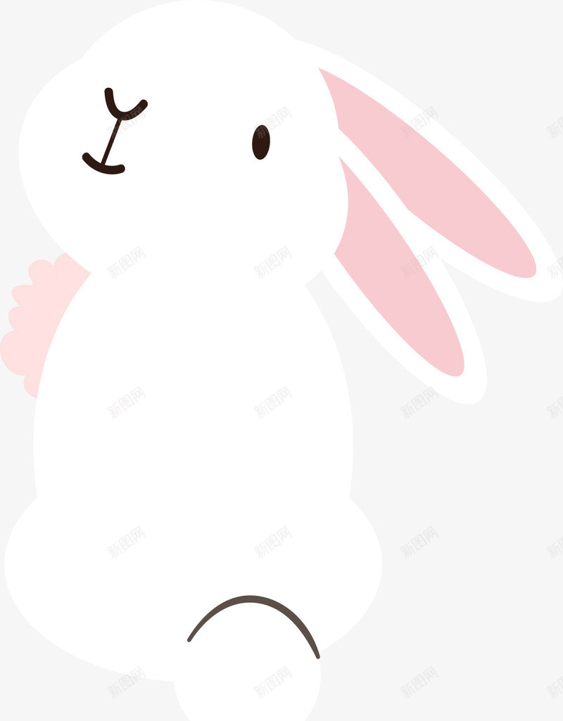 复活节呆萌白色兔子png免抠素材_新图网 https://ixintu.com 呆萌兔子 复活节 开心 白色兔子 笑脸 节日