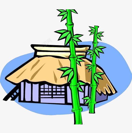 淡雅的生活png免抠素材_新图网 https://ixintu.com 农家院 卡通 房子 竹子 绿色 装饰