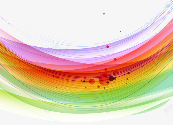 彩条png免抠素材_新图网 https://ixintu.com PPT 彩色 曲线 背景装饰