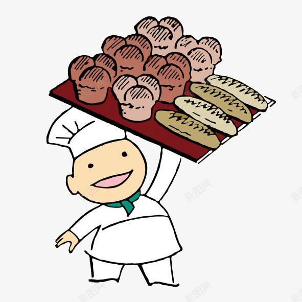 卡通面包师png免抠素材_新图网 https://ixintu.com 烘焙 蛋糕坊 西点 面包师