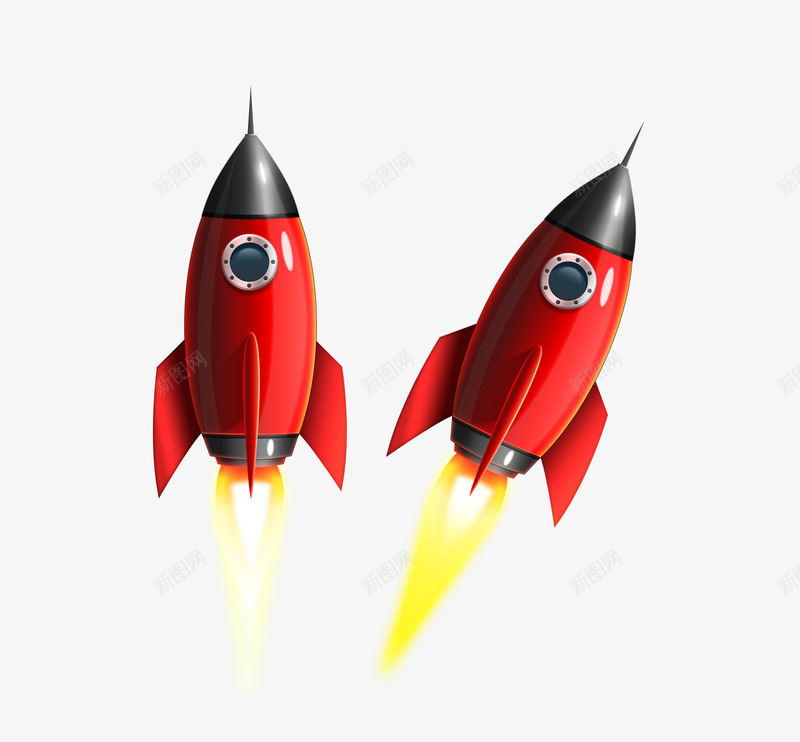 红色火箭png免抠素材_新图网 https://ixintu.com 火箭 素材 红色