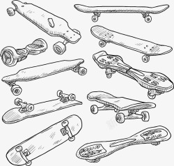 线条滑板10款手绘滑板高清图片