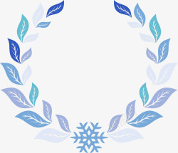 草圈框架蓝色雪花草圈高清图片