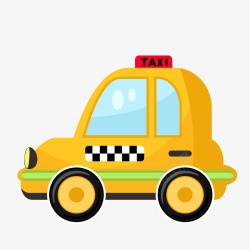 卡通运输工卡通黄色的出租车矢量图高清图片