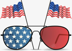 美国国旗花纹眼镜矢量图素材