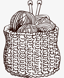 毛线篮手绘毛线高清图片