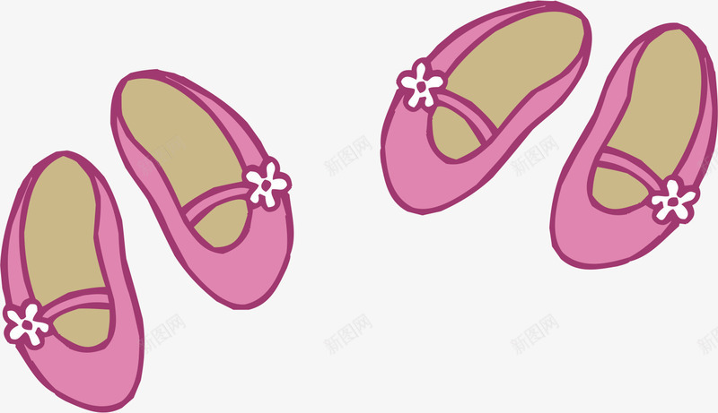 手绘娃娃鞋png免抠素材_新图网 https://ixintu.com AI 卡通 可爱 女鞋 宝宝鞋 手绘 玫红色 童鞋 线条 鞋子