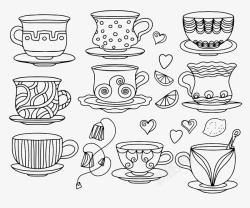 鼠绘卡通蚯蚓茶杯手绘高清图片